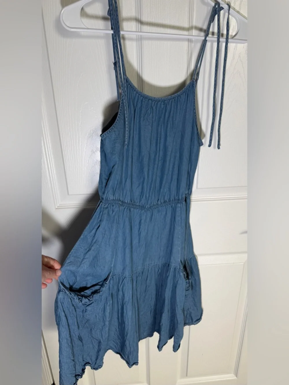 Walter Baker Medium Blue Tie-Strap Mini Dress Small - Picture 3 of 5